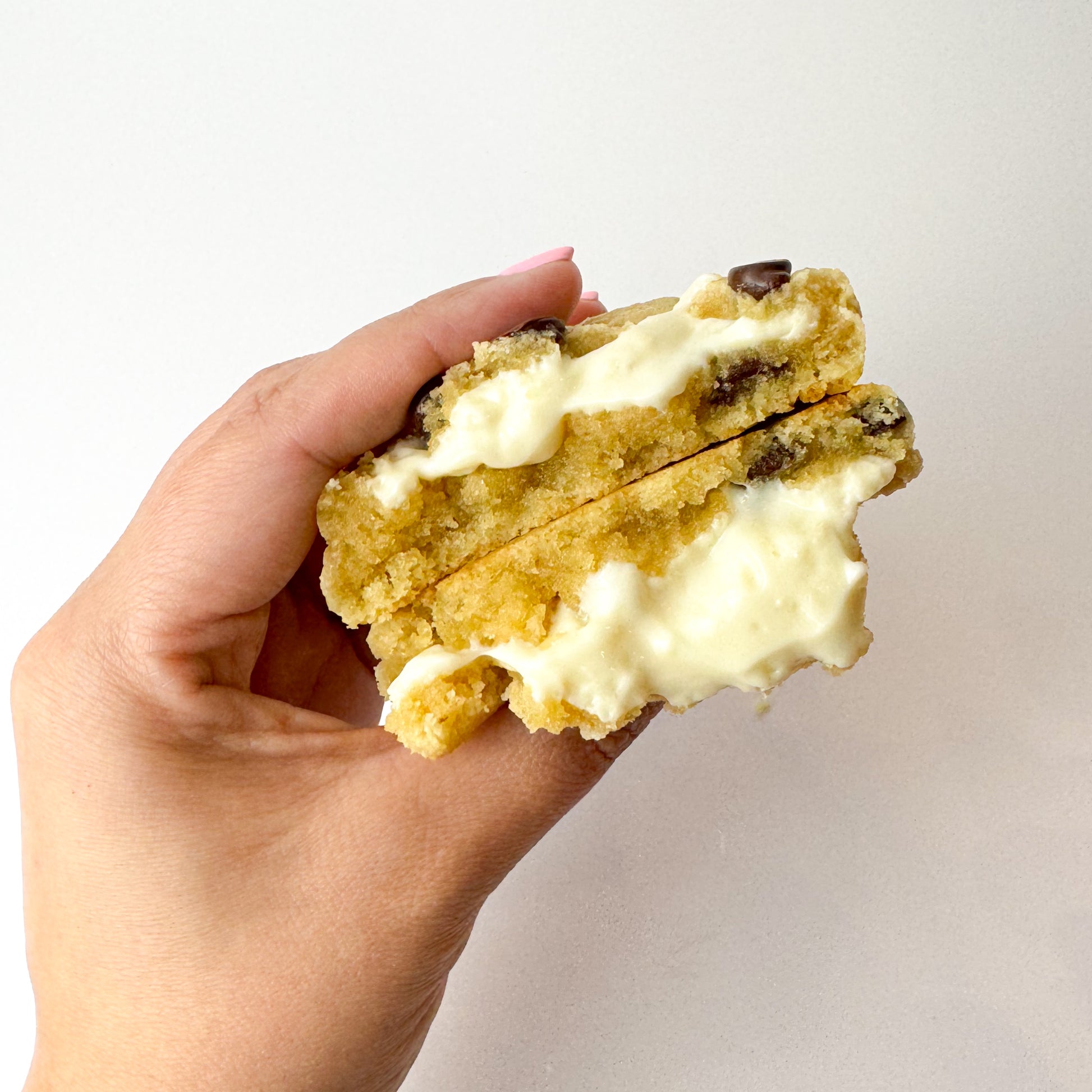 Low Carb Chocolate Chip Cheesecake stuffed cookie
